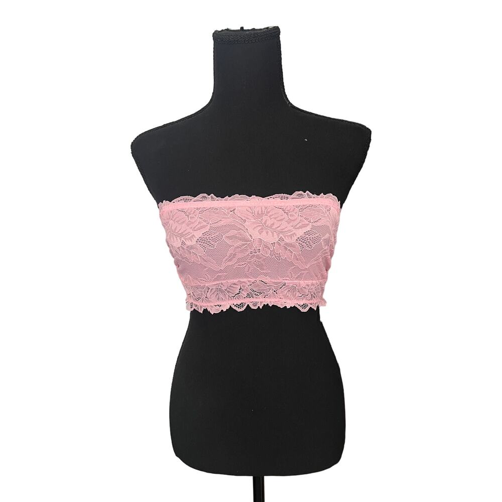NWOT Free People Pale Pink Lace Bring Me Another Bandeau Bra Strapless - Small